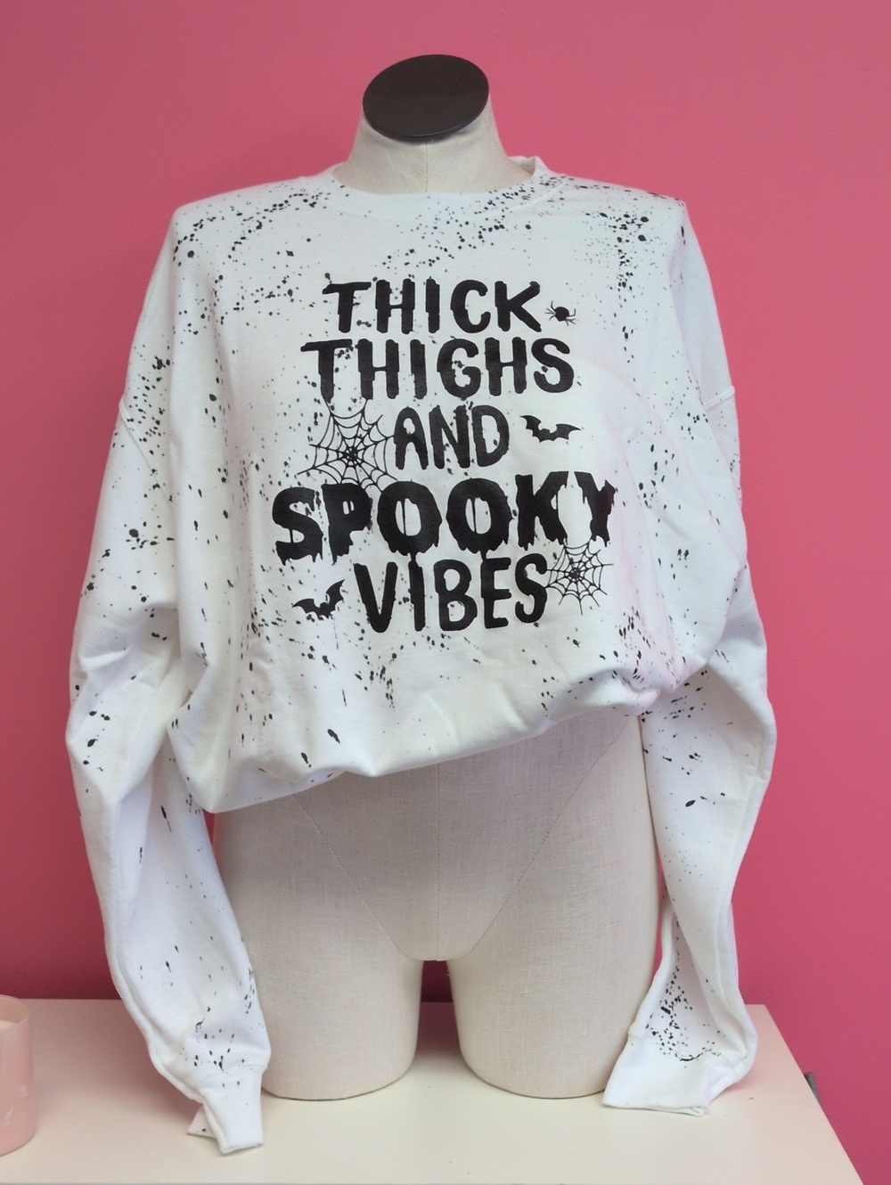 Port and Company White Crewneck Sweatshirt with Black Graphic